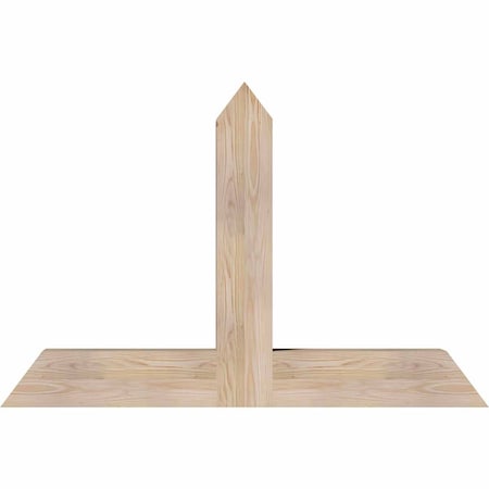 Ekena Millwork Portland Smooth Timber Gable Bracket, Douglas Fir, 48"W x 32"H x 5 1/2"D x 5 1/2"F, 16/12 Pitch GBW048X32X0606POR00SDF